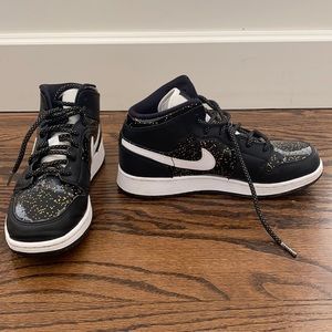 Air Jordan 1 Mis SE GS Black Glitter